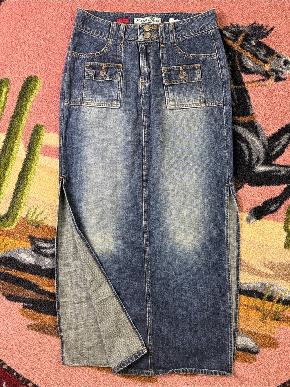 Vintage Y2K denim Maxi Skirt